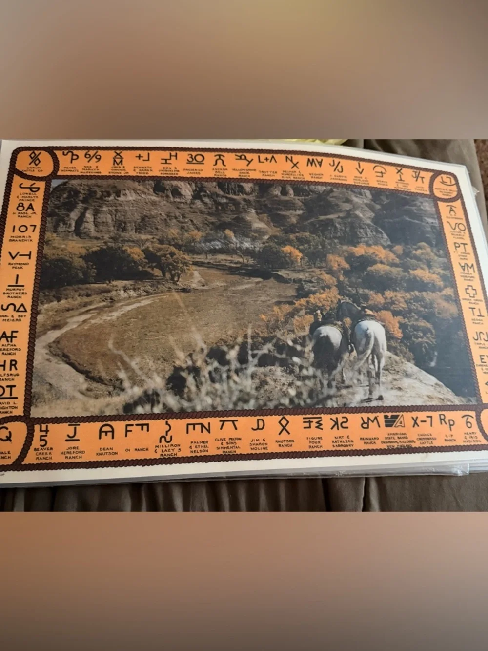 Vintage Western Ranch Brand Placemats Set of 4‎ – Cowboy Cattle Drive Rustic